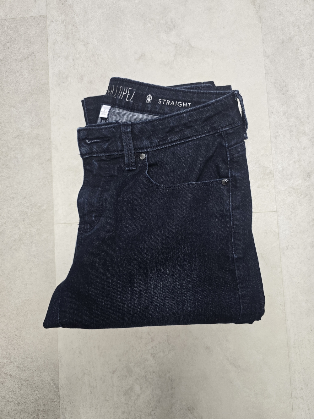 Jennifer Lopez Women's Straight Leg Jeans - Dark Blue Indigo